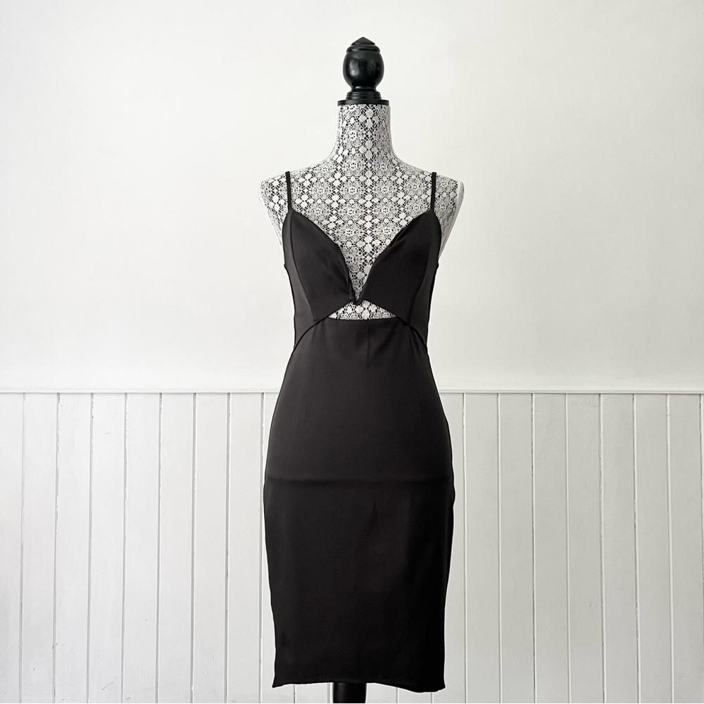 Runaway Black Plunge Cutout Bodycon Dress Size 8